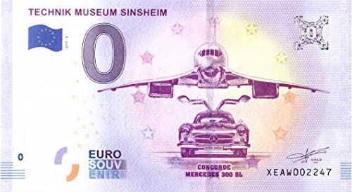 0 Euro Schein Concorde · Mercedes 300 SL · Technik Museum Sinsheim · Deutschland · Souvenir o Null € Souvenirschein von Souvenir Porz