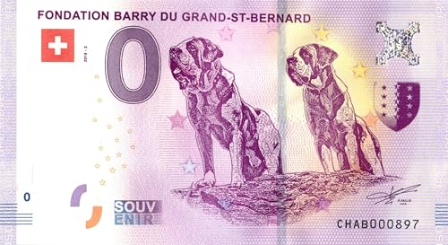 0 Euro Schein Fondation Barry du Grand-St.-Bernard · Bernhardiner-Zucht · Schweiz · Souvenir o Null € Souvenirschein · von Souvenir Porz