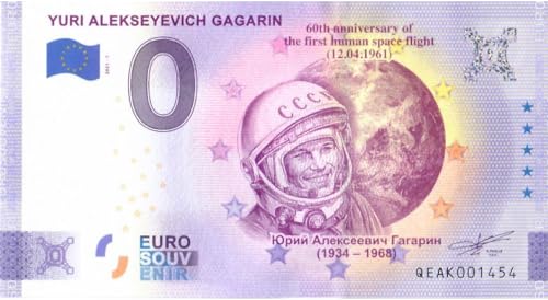 0 Euro Schein Gagarin · 60. Jahrestag des ersten bemannten Raumfluges · Souvenir o Null € Souvenirschein von Souvenir Porz