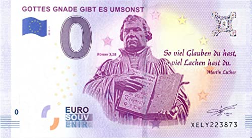 0 Euro Schein Gottes Gnade gibt es umsonst · Martin Luther · XELY 2018-1 · Deutschland · Souvenir o Null € Souvenirschein von Souvenir Porz