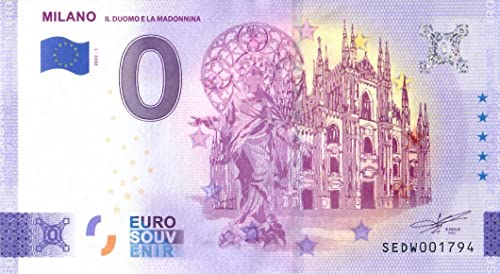 0 Euro Schein Italien · Mailänder Dom und die Madonna · Mailand · Milano Souvenir o Null € Souvenirschein von Souvenir Porz