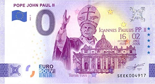 0 Euro Schein Italien · Papst Johannes Paul II · Pope John Paul II · Souvenir o Null € Souvenirschein · von Souvenir Porz