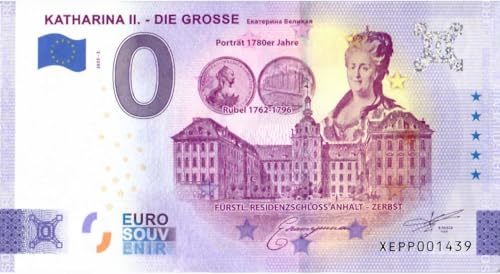 0 Euro Schein Katharina II die Große · Souvenir o Null € Souvenirschein von Souvenir Porz