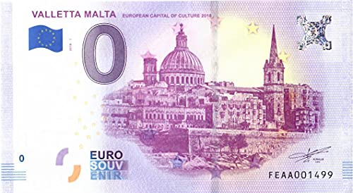 0 Euro Schein Malta · Valetta · Souvenir o Null € Souvenirschein von Souvenir Porz