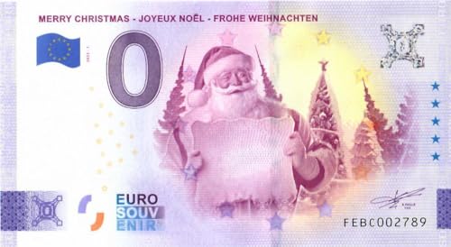 0 Euro Schein Merry Christmas · Frohe Weihnachten · Malta · Souvenir o Null € Souvenirschein von Souvenir Porz