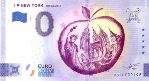 0 Euro Schein USA · I Love New York · The Big Apple · Souvenir o Null € Souvenirschein von Souvenir Porz