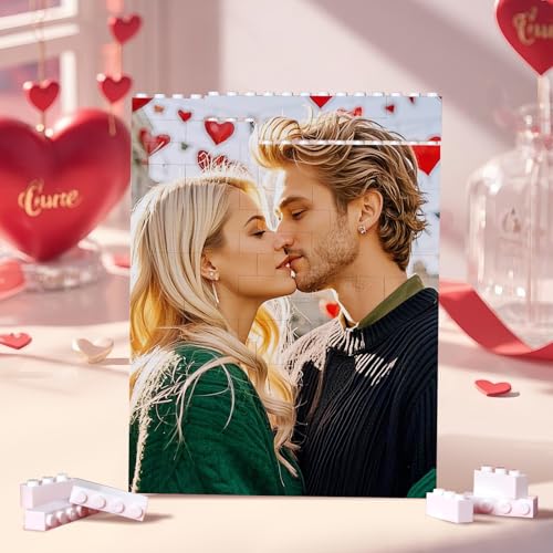 Soview Personalisierte Bausteine mit Fotos, Benutzerdefiniertes Puzzle mit eigenem Bild, Geburtstagsgeschenke zum Valentinstag für Paare, Familie und Freunde von Soview