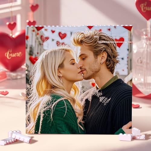 Personalisierte Bausteine ​​mit Fotos,Benutzerdefiniertes Puzzle mit eigenem Bild,Geburtstagsgeschenke zum Valentinstag für Paare, Familie und Freunde von Soview