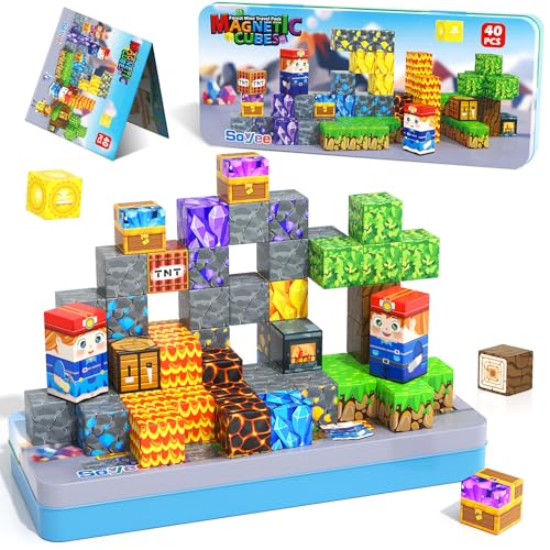 Soyee Magnetische Bausteine Reisespielzeug mit Metallbox Magnetisches Konstruktionsspielzeug Reisen Spielzeug STEM Reisepiel für Autofahrten Reisen Magnetbausteine Spielzeug Geschenk ab 3 Jahren Soyee Magnetische Bausteine Reisespielzeug mit Metallbox Magnetisches Konstruktionsspielzeug Reisen Spielzeug STEM Reisepiel für Autofahrten Reisen Magnetbausteine Spielzeug Geschenk ab 3 Jahren von Soyee