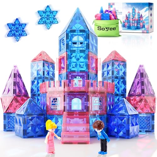 Soyee Magnetische Diamantbausteine ​​– Frozen-Prinzessinnenspielzeug für 3-8-jährige Mädchen und Jungen – Geburtstags 3-, 4-, 5- und 6-jährige Mädchen von Soyee