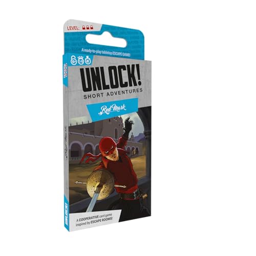 Space Cowboys Unlock! Short Adventures 7: Red Mask – Immersives Escape Room Kartenspiel für Kinder und Erwachsene, ab 10 Jahren, 1–6 Spieler, 45 Minuten Spielzeit, hergestellt von Space Cowboys