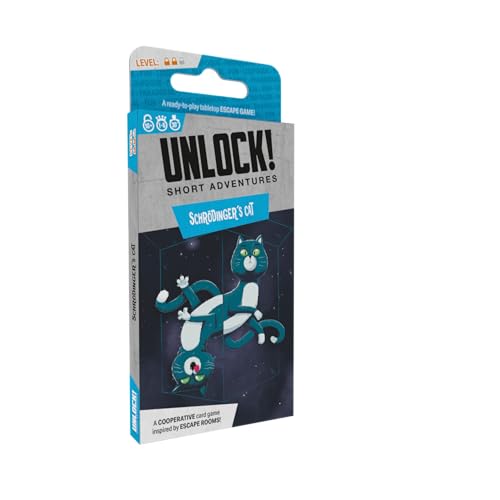 Space Cowboys Unlock! Short Adventures 8: Schrödinger's Cat - Immersives Escape Room Kartenspiel für Kinder und Erwachsene, ab 10 Jahren, 1-6 Spieler, 30 Minuten Spielzeit, hergestellt von Space Cowboys