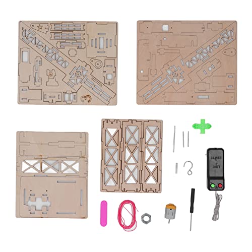 Holzkranmodell mit Fernbedienung, Doppelhebepunkte für Bildungsexperiment, 3D -Kran -Assemblierungsmodell von Spacnana