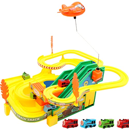 Spacnana Buntes Gleis-Design, Elektrisches Gleis-Spielzeugset für Jungen und Mädchen, Treppensteigen, Rennwagen-Set, Lernspielzeug von Spacnana