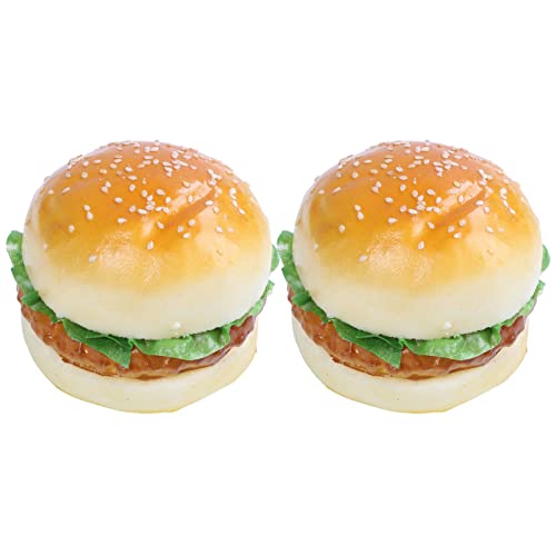 Spactz 2 Stueck Realistische Hamburger Simulation Gefaelschte Hamburger Baeckerei Display Kinder Lebensmittel Brot Spielzeug von Spactz