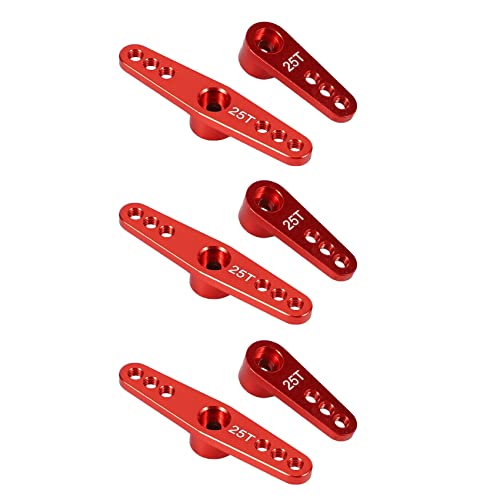 Spactz 6X 25T Aluminium RC Servo Arm Horn für Futaba Savox Xcore HD RC Elektrowerkzeuge, Rot von Spactz