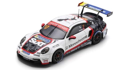 MODELLINO in Scala Spark Model kompatibel mit Porsche 911 GT3 Cup N.17 Carrera australischer Meister 2023 C.Hedge 1:43 Modell Maßstab AS071 241217 von Spark Model