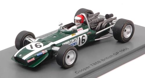 Modell in Maßstab, kompatibel mit Cooper T86B Robin WiddoWS 1968 N.16 BRITISH GP 1:43 Spark Modell S6987 von Spark Model