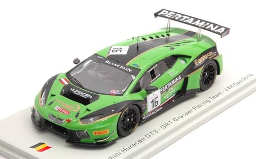 Modell in Maßstab, kompatibel mit LAMBORGHINI HURACAN GT3 N.16 SPA 2016 BORTOLOTTI-BLEEKEMOLEN-INEICH 1:43 SPARK MODEL SB285 von Spark Model