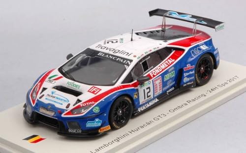 Modell in Maßstab, kompatibel mit Lamborghini Huracan GT3 N.12 24 H SPA 2017 Beretta Catuso-Kleine 1:43 Spark Modell SB295 von Spark Model