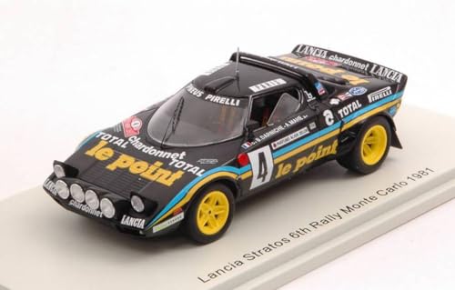 Modell in Maßstab, kompatibel mit Lancia Stratos N.4 6th MONTE CARLO 1981 B.DARNICHE-A.MAHE' 1:43 SPARK MODEL S9098 von Spark Model