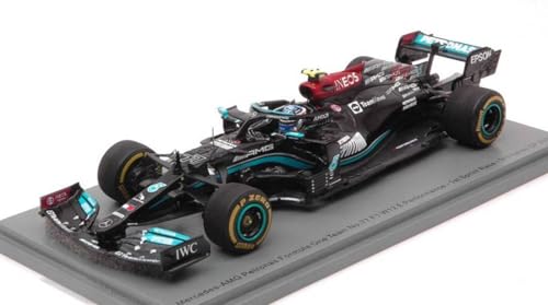 Modell in Maßstab, kompatibel mit MERCEDES W12 UND VALTTERI BOTTAS 2021 N.77 3rd ITALY GP 1:43 SPARK MODEL S7691 von Spark Model