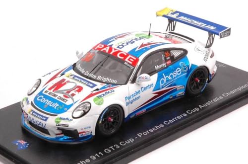 Modell in Maßstab, kompatibel mit Porsche 911 GT3 N.36 Cup Australien Champion 2020 Cooper Murray 1:43 Spark Modell AS058 von Spark Model