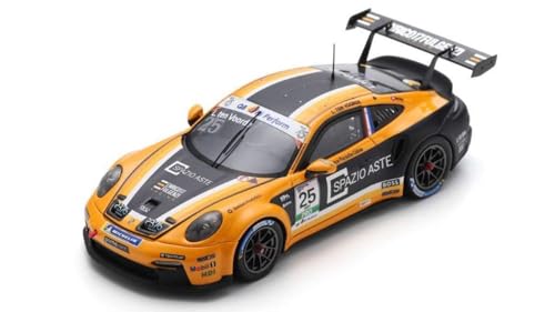 Modell in Scala Spark Model kompatibel mit Porsche 911 GT3 Cup N.25 Carrera Italia Champion, 2023, L.T.VOORDE 1:43, Modell SI025 241217 von Spark Model