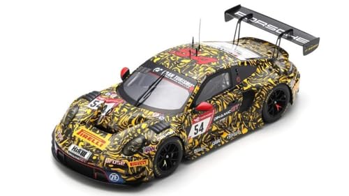 Modellino in Scala Spark Model kompatibel mit Porsche 911 GT3 R N.54 24 H Nurburgring 2023 VANTHOOR-Heinrich-GUVEN-ENG Modellmaßstab 18SG063 241217 von Spark Model