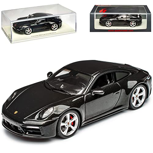 Porsche 911 992 Carrera 4S Coupe Schwarz Neue Generation Ab 2019 1/43 Spark Modell Auto von Spark Model