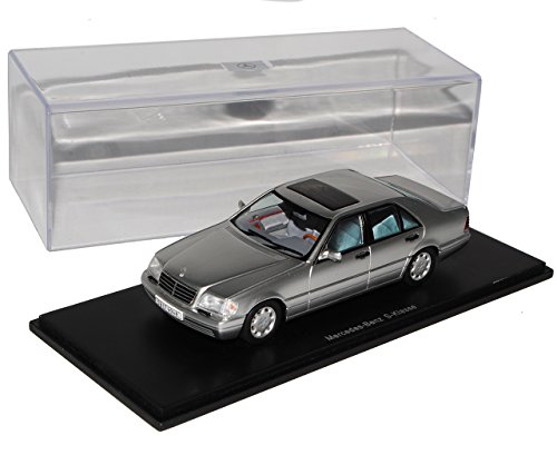 Spark Defekte Lackierung Mercedes-Benz S-Klasse W140 S500 Silber 1991-1998 Ab Facelift 1994 1/43 Modell Auto mit individiuellem Wunschkennzeichen von Spark