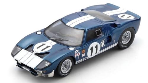 Spark Druckguss-Modell im Maßstab 1:43, kompatibel mit Ford GT40 K.Miles/B.McLaren (Nr. 11 12H Sebring 1965) in Blau/Weiß von Spark