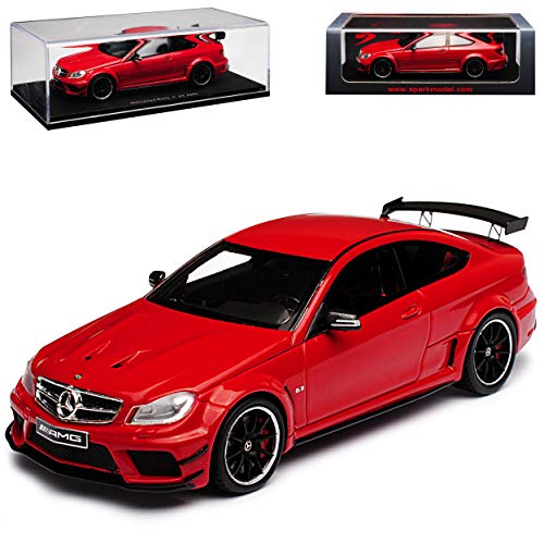 Spark Mercedes-Benz C-Klasse Coupe C63 AMG C204 Coupe Rot 2007-2015 1/43 Modell Auto mit individiuellem Wunschkennzeichen von Spark