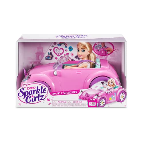 Sparkle Girlz Rosa Cabrio mit Puppe Spielset 10,5 Zoll von ZURU Modepuppen Spielzeug und Fahrzeug Spielzeug für Mädchen von Sparkle Girlz