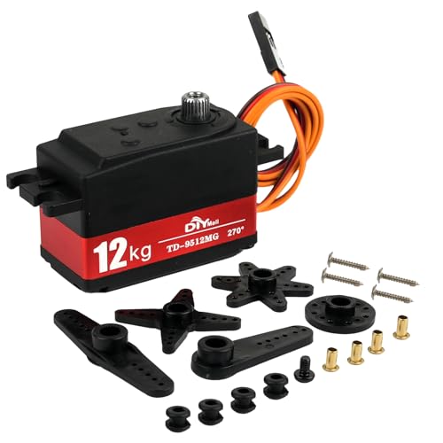 TD-9512MG 12 kg Digital-Servo, Low-Profile-Servo, Metallgetriebe, hohes Drehmoment, 4,8–7,4 V, für 1/10 1/8 RC-Car-Roboter (Steuerwinkel 270 Grad) von Sparkleiot