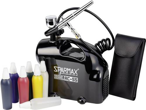 Sparmax SK-55 SK-55 Airbrush-Einsteiger-Set mit Kompressor Double Action von Sparmax