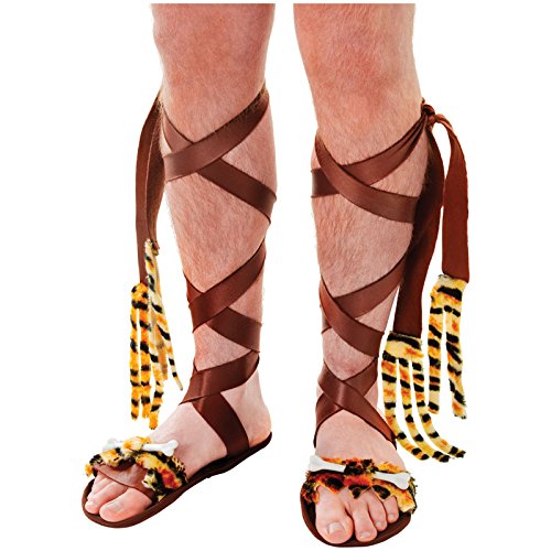 Sandalen f. Kostüm Steinzeitmann Steinzeitfrau (Größe D:41 / H:42) von Spassprofi