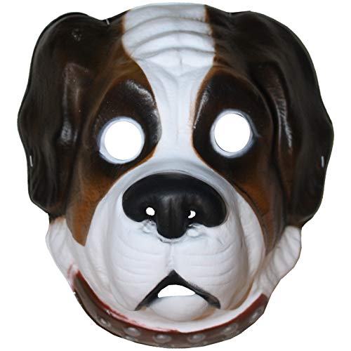 Spassprofi Schöne Tiermaske zum Aufsetzen Maske Dog Bernhardiner Plastik von Spassprofi