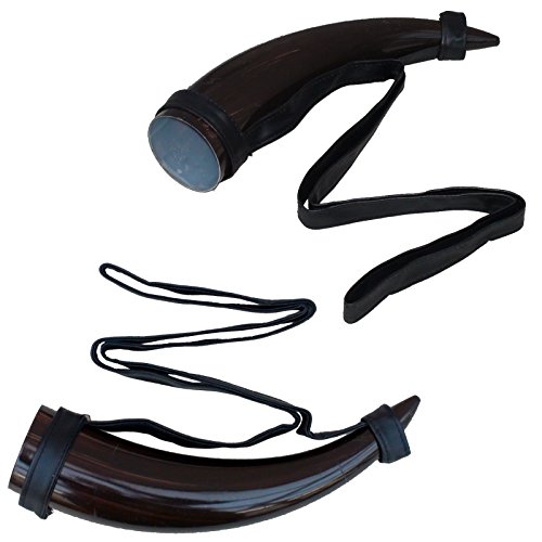 Spassprofi 2 x Trinkhorn für Kostüm Römer Wikinger König Trinkhörner Drinking Horn von Spassprofi