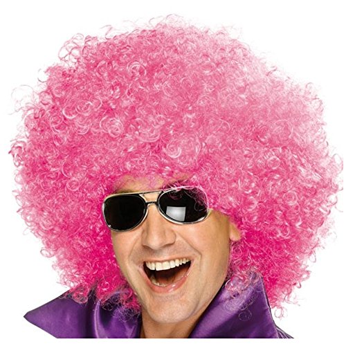 Spassprofi Mega Afro Perücke PINK Afroperücke Afrolook Locken 70er Lockenperücke von Spassprofi