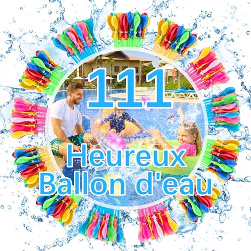 Wasserbomben Kinder,111 Luftballons 60S SchnellfüLler Kein Luftaustritt Bunter StüCk, 7 Farben Wasserballons Wasserbomben Strandspielzeug Pool Spielzeug WWasserspielzeug Wasserschlacht (111pcs) von Spauood