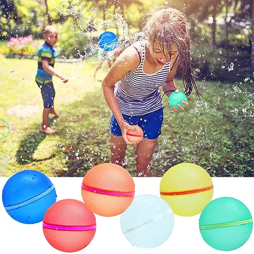 Wiederverwendbare Wasserbombe, 6 StüCk WiederbefüLlbare Wasserbomben Magnetisch, 1000+ Nachhaltige Wasserbomben SelbstschließEnd Wasser Spiele Garten Pool Strandspielzeug Kinder Erwachsene von Spauood