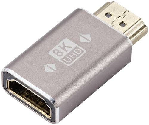 SpeaKa Professional SP-11302000 HDMI Adapter [1x HDMI-Stecker - 1x HDMI-Buchse] Grau UHD 8K @ 60 Hz, von SpeaKa Professional