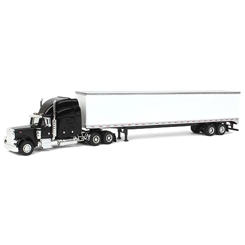 Spec Cast 1/64 Black Peterbilt 379 mit Schläfer und 53' Anhänger mit einzelner Hecktür 32979 von Spec Cast