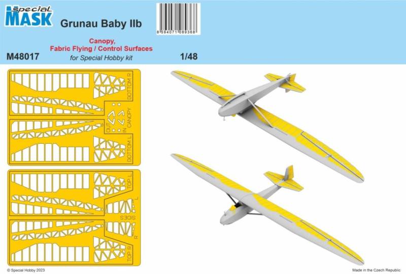 Grunau Baby IIB Mask Canopy, Fabric Flying / Control Surfaces von Special Hobby