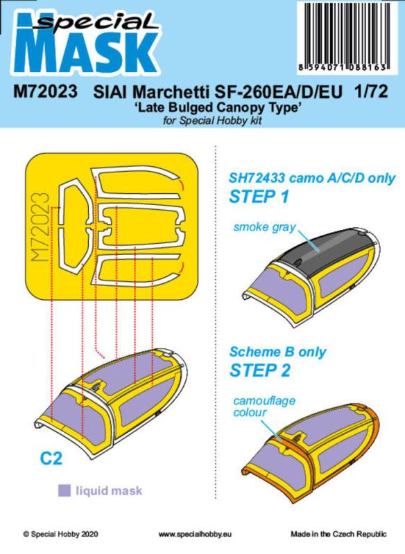 SIAI-Marchetti SF-260EA/D/EU Late - Bulged Canopy Type - Mask von Special Hobby