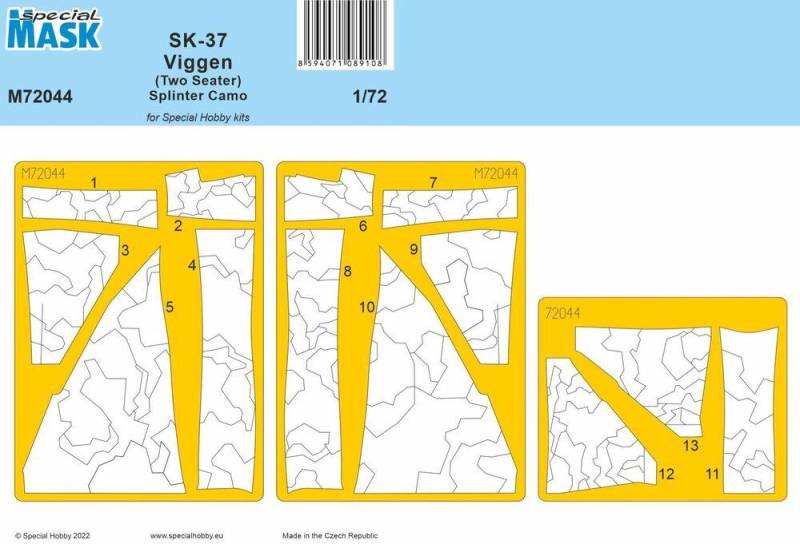 SK-37 Viggen (Two Seater) - Splinter Camo Mask von Special Hobby