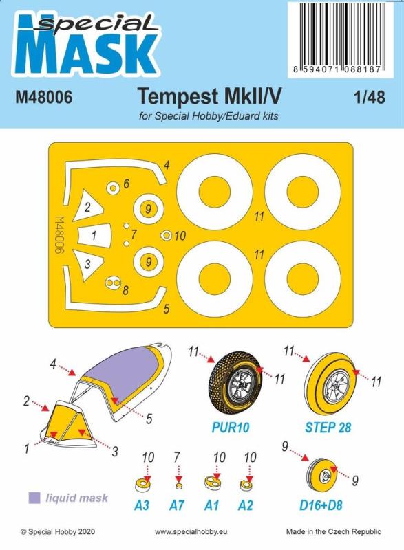 Tempest Mk.II/V - Mask von Special Hobby