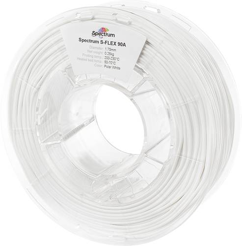 Spectrum Filaments 80261 S-Flex 90A Filament TPU flexibel 1.75mm 250g polar white, Polarweiß, Weiß von Spectrum Filaments