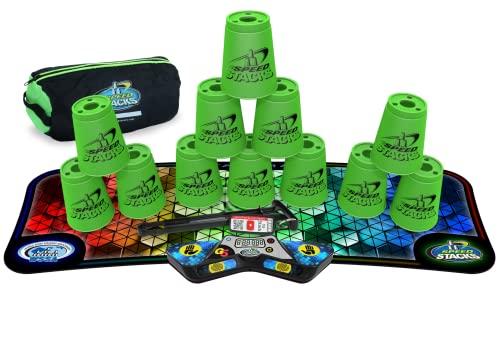 Speed Stacks Komplettset - Neon Green mit Voxel Glow Matte von Speed Stacks